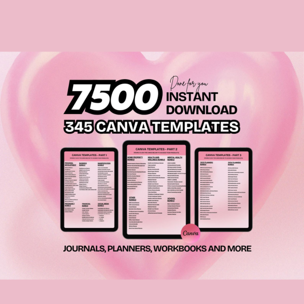 7500+ PLR MRR Canva Templates | 2025–2026 Planners & Journals | DFY Digital Products