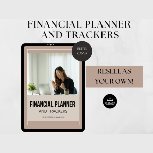 PLR Financial Planner & Trackers | A4 Canva Template | Savings Tracker | Rebrand & Resell