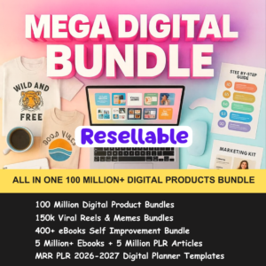 Resellable 100M+ Digital Products – Planners, Ebooks, Reels & More in One Bundle