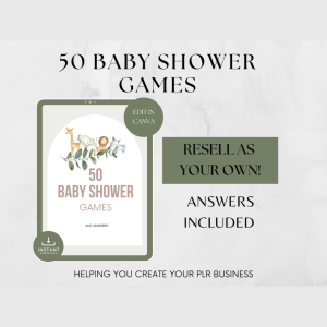 50 Baby Shower Games Bundle | A5 Canva Template | Editable Printables