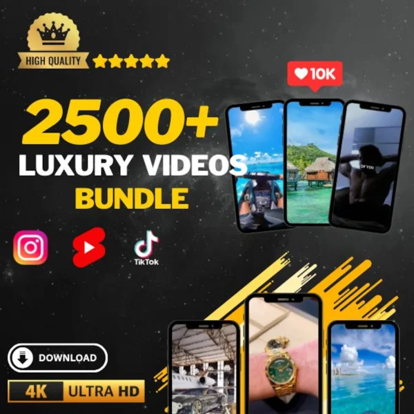 Luxury Video Bundle – 2500+ Clips for Reels, TikTok & Shorts | Instant Download