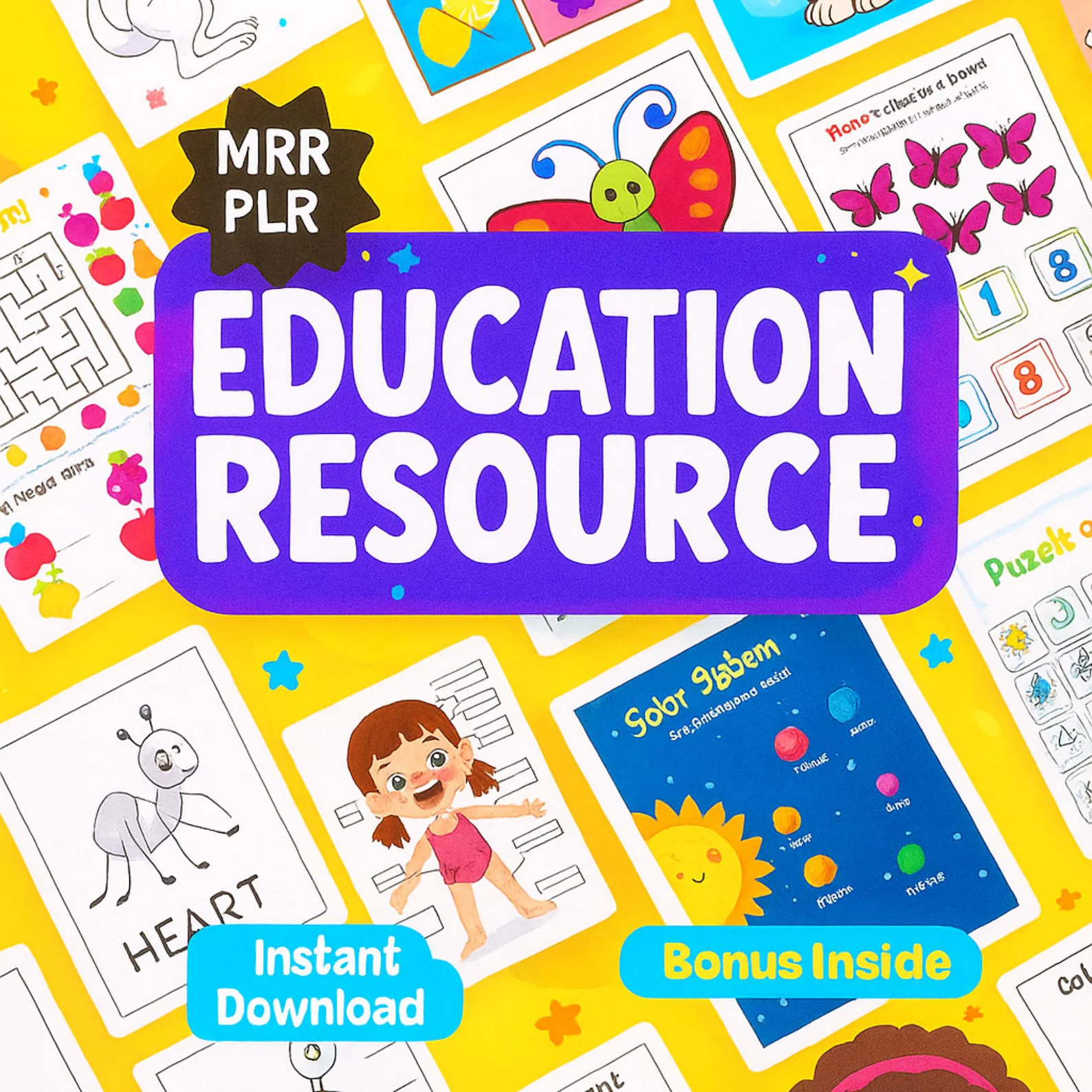 33500+ Kids Learning Activities Bundle: Coloring Books, Worksheets (PLR, MRR) - Image 3