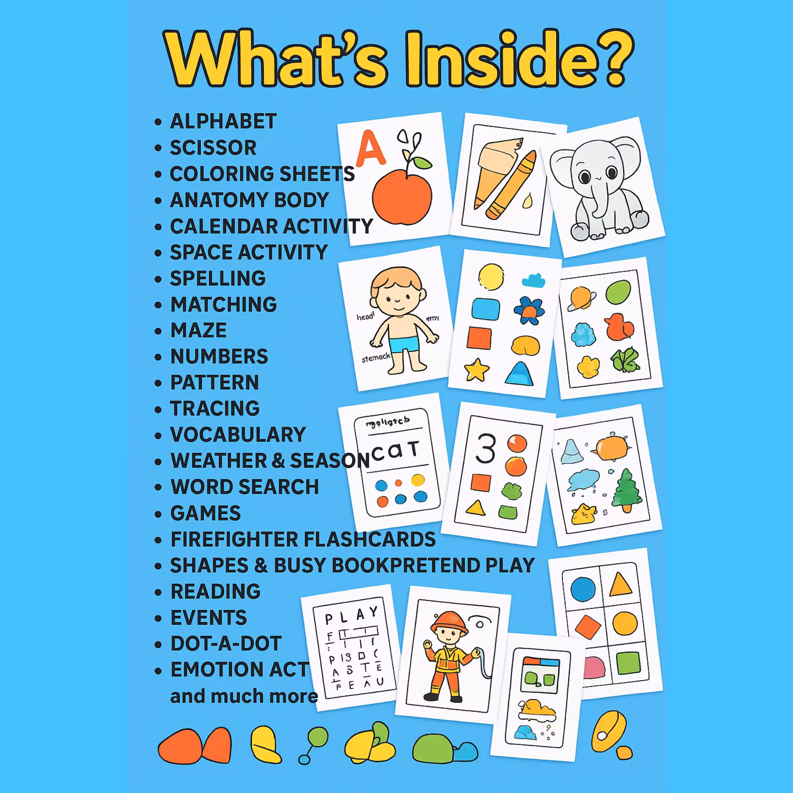 33500+ Kids Learning Activities Bundle: Coloring Books, Worksheets (PLR, MRR) - Image 5