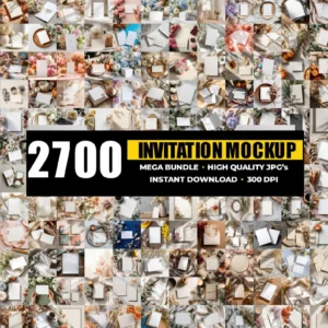 2700 Invitation Card Mockups: Wedding, Birthday, and Greeting Card Templates (JPEG Digital Download)