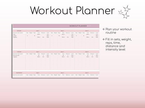 Weight Loss & Fitness Tracker – Google Sheets | Meal Planner, Calorie & Habit Tracker | Digital Workout Planner - Image 5