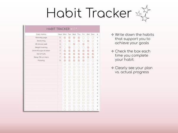 Weight Loss & Fitness Tracker – Google Sheets | Meal Planner, Calorie & Habit Tracker | Digital Workout Planner - Image 6