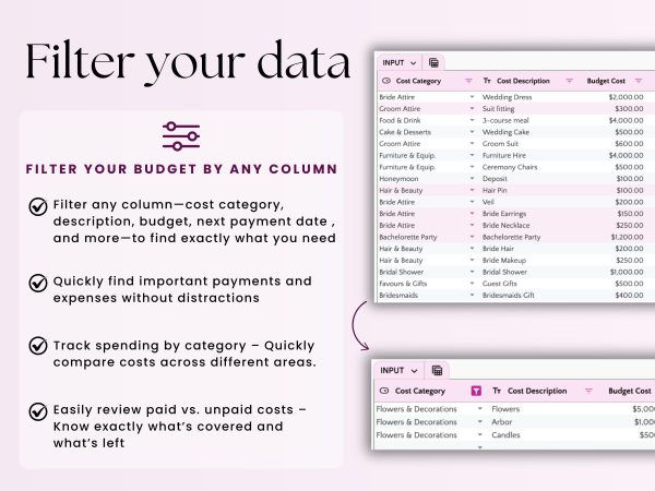 Wedding Budget Tracker – Digital Planner for Google Sheets & Excel | Easy Wedding Expense & Cost Checklist - Image 5
