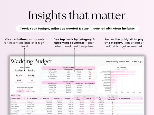 Wedding Budget Tracker – Digital Planner for Google Sheets & Excel | Easy Wedding Expense & Cost Checklist - Image 6