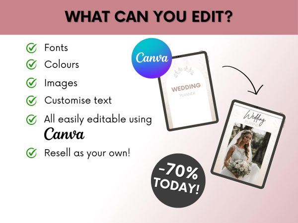 300+ Pages Editable Canva Templates + Done-For-You Wedding Invitations — Resell for 100% Profit! - Image 7