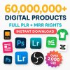 Resellable 60+ Million Digital Assets with PLR/MRR – T-Shirts, Fonts, Ebooks & More