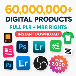 Resellable 60+ Million Digital Assets with PLR/MRR – T-Shirts, Fonts, Ebooks & More