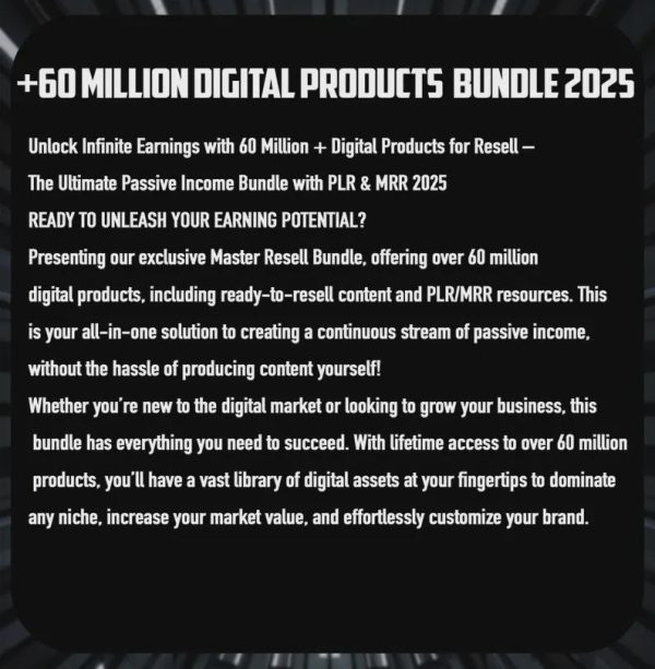 Resellable 60+ Million Digital Assets with PLR/MRR – T-Shirts, Fonts, Ebooks & More - Image 5