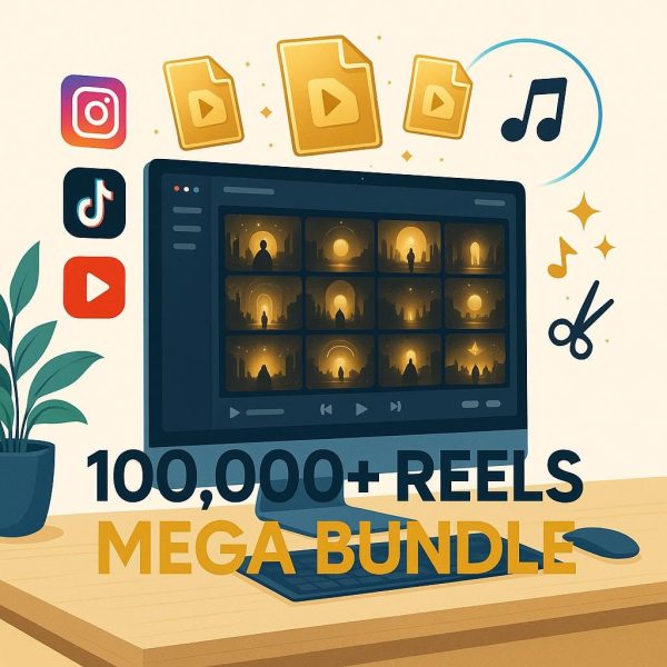 Resellable 100K+ Viral Reels Mega Bundle (PLR/MRR) – Faceless, Aesthetic, Luxury & Motivational Shorts for IG & TikTok