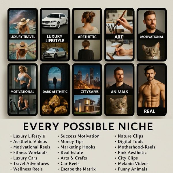 Resellable 100K+ Viral Reels Mega Bundle (PLR/MRR) – Faceless, Aesthetic, Luxury & Motivational Shorts for IG & TikTok - Image 2