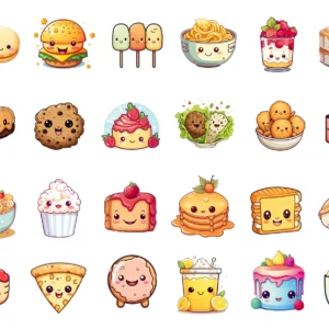 450 Kawaii Food & Drink PNGs – Cute Clipart, Stickers & Sublimation 🍔🧃✨