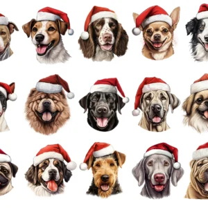 Christmas Dogs Clipart Bundle — 670 Santa Dogs PNGs 🎅🐾
