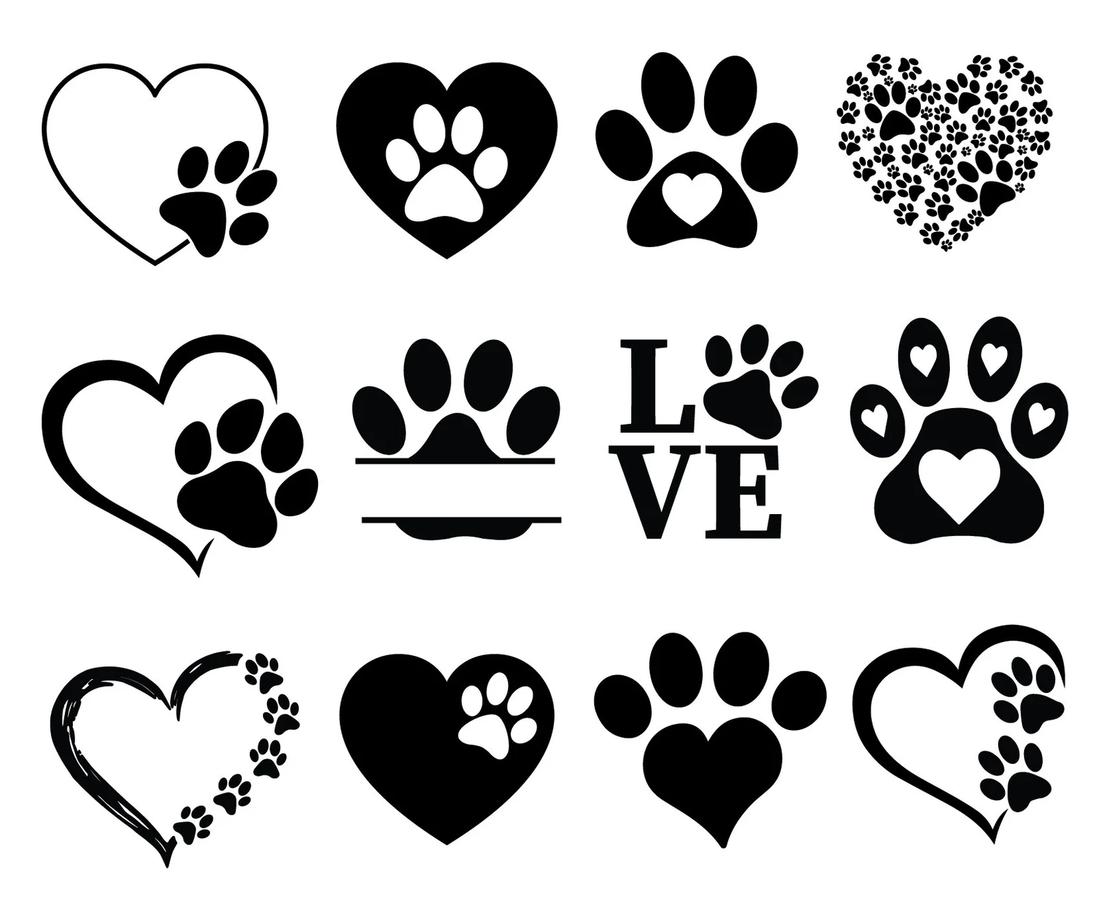 89 Pet Lover SVG Bundle • Paw Prints, Peeking Kittens, Cute Dog & Cat Clipart • PNG EPS PDF Cutting & Engraving Files
