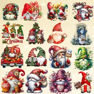 319 Holiday Clipart Bundle • Halloween & Christmas PNG Set with Cute Retro Gnomes & Whimsical Characters