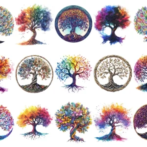 162 Holiday Clipart Bundle • Tree of Life Designs & Vintage Santa Claus PNG Set for Sublimation