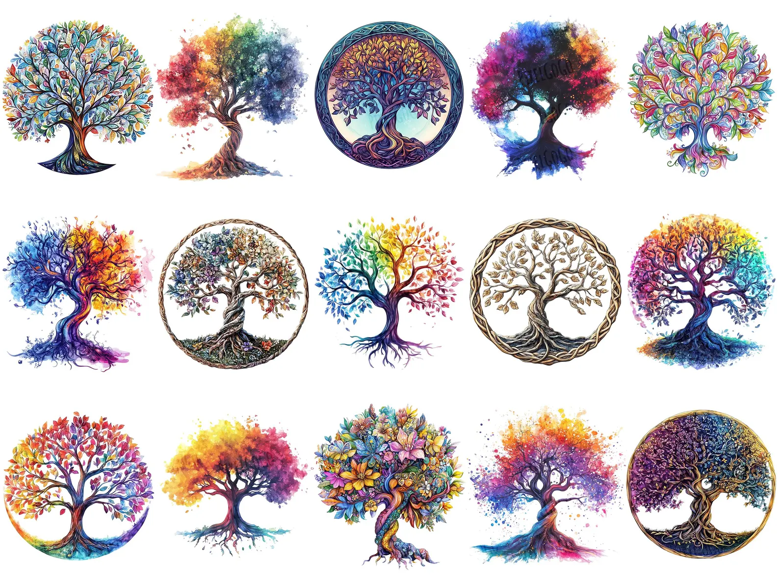 162 Holiday Clipart Bundle • Tree of Life Designs & Vintage Santa Claus PNG Set for Sublimation