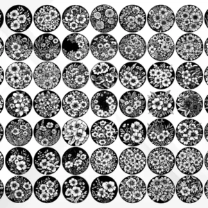 213 Floral Circle SVG Bundle • Flower Wreath & Frame Clipart • PNG EPS PDF for Laser Cutting