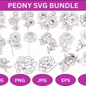 Peonies SVG Bundle – 44 Elegant Floral Designs 🌸