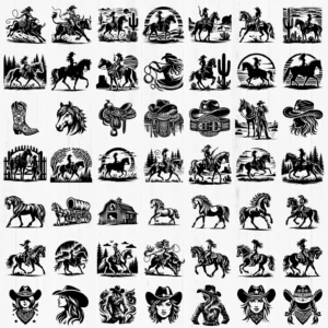 136 Barn, Cowboy & Cowgirl SVG Bundle