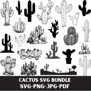 Cactus SVG Bundle – 31 Desert Scene Designs 🌵✨