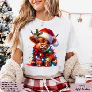 113 Christmas Highland Cow PNG Clipart Bundle 🐮🎄 | Cute Baby & Festive Highland Cow Designs