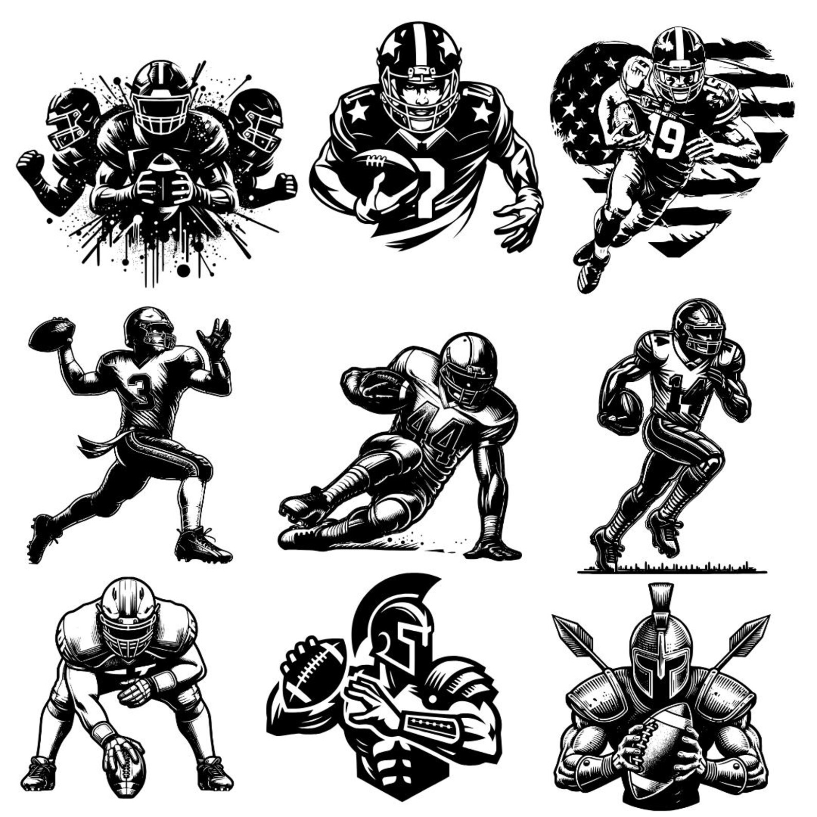 64 Football & Soccer SVG Bundle | Cutting & Engraving Files | Player Silhouettes, PNG Clipartšā½