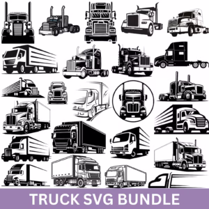 69 Transportation SVG Bundle — Semi Trucks & Helicopters Cutting & Engraving Files, PNG & Silhouettes for Cricut