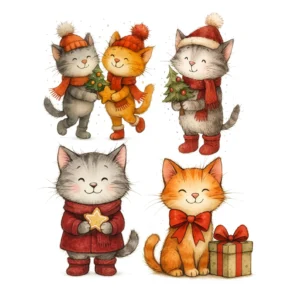 472 Christmas Cats PNG Bundle • Santa Cats & Kittens • 49 Breeds • Holiday Cat Portrait Sublimation Pack 🎄🐱✨