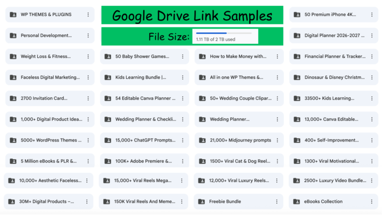 View sample folders
