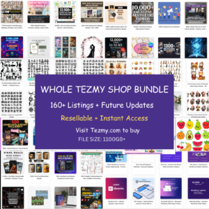 All-in-One Resellable Whole Tezmy Website Digital Products Bundle | All Products & Future Updates Included! π