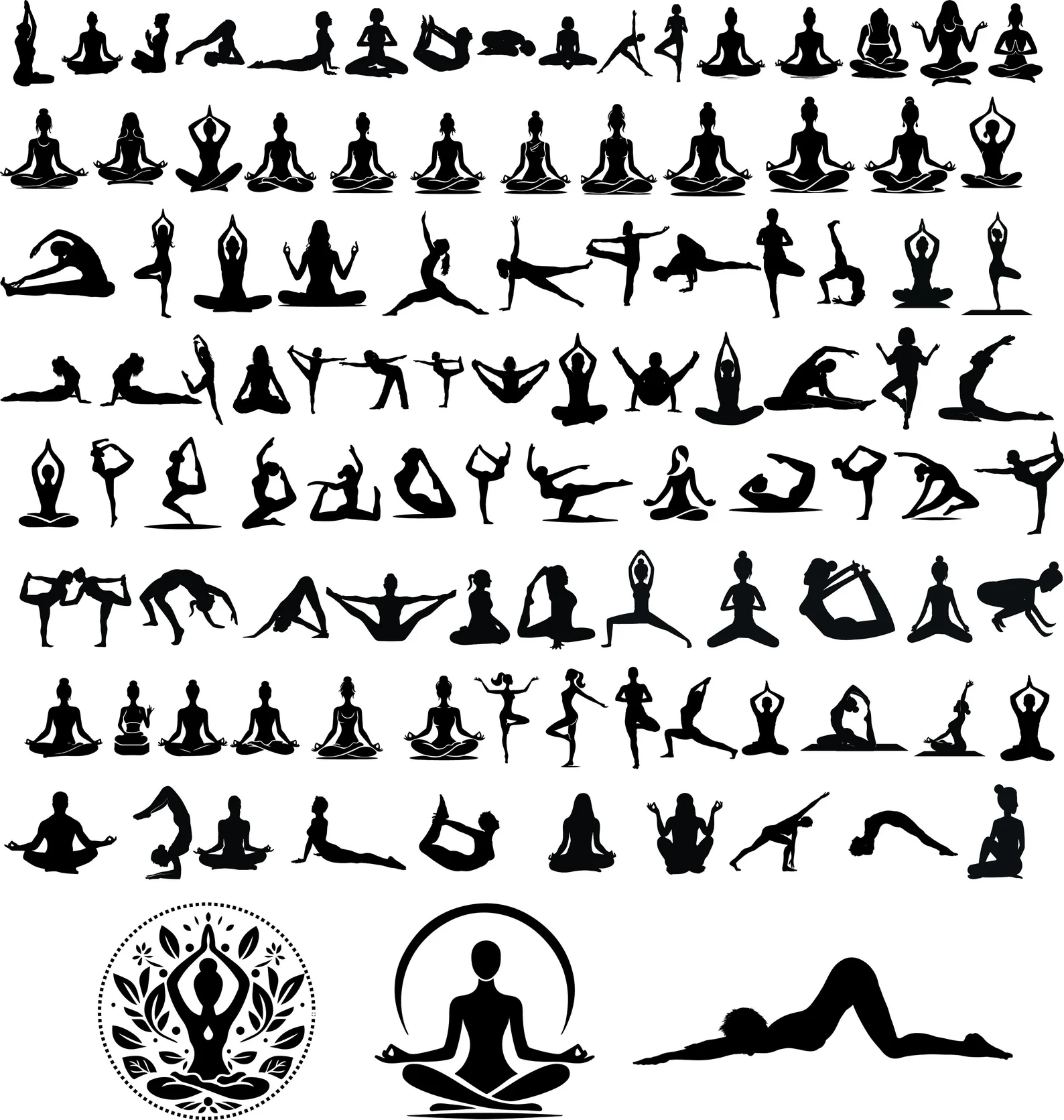 70 Yoga & Bigfoot SVG Bundle | Meditation Poses + Funny Sasquatch Designs for Cricut & Laser Crafts π§ββοΈπ§ββοΈπ²π¦Άβ¨