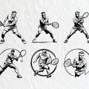 62 Hockey & Tennis SVG Bundle | Cutting & Engraving Files | Player Silhouettes & Sport Icons🏒🎾
