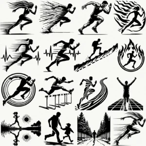32 Track Running & Bowling SVG Bundle 🏃♂️🎳 | Cutting & Engraving Files | Sport Silhouettes & Designs ✂️
