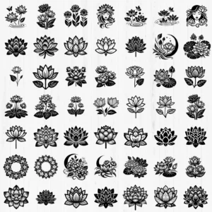 241 Spiritual SVG Bundle – Hamsa Hand Protection & Lotus Flower Yoga Symbols for Sublimation & Crafting 🕉️✋