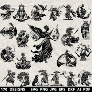 79 Mystical Ladies of the Sun & Fire SVG Bundle ☀️🔥