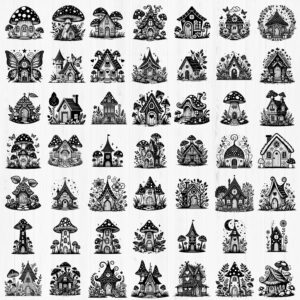 71 Fleur de Lis & Fairy House SVG Bundle | French Elegance Meets Whimsical Magic 🌸🏡