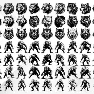 74 Mythical Creature SVG Bundle – Werewolves & Mermaids Cut Files for Sublimation & Crafting 🐺🧜♀️