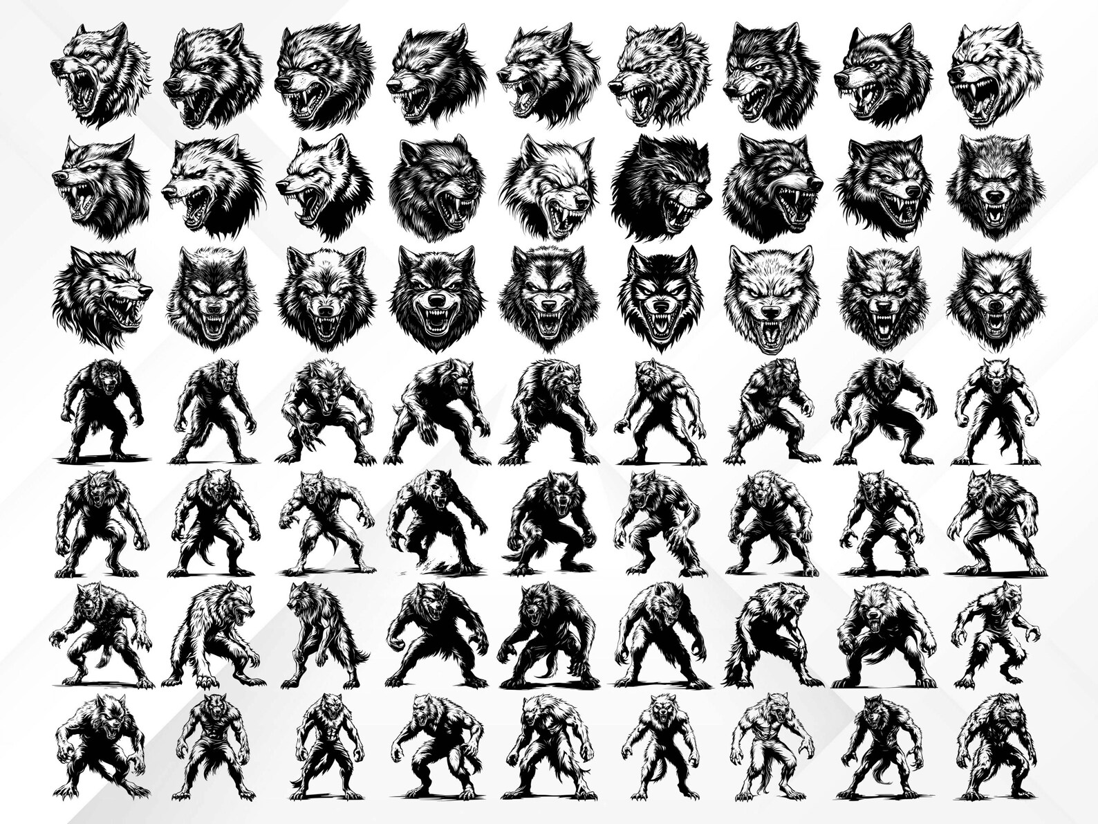 74 Mythical Creature SVG Bundle β Werewolves & Mermaids Cut Files for Sublimation & Crafting πΊπ§ββοΈ