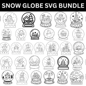 63 Snow Globe & Boho Skull SVG Bundle | Winter Magic + Bohemian Skeleton Designs ❄️✨💀🌿